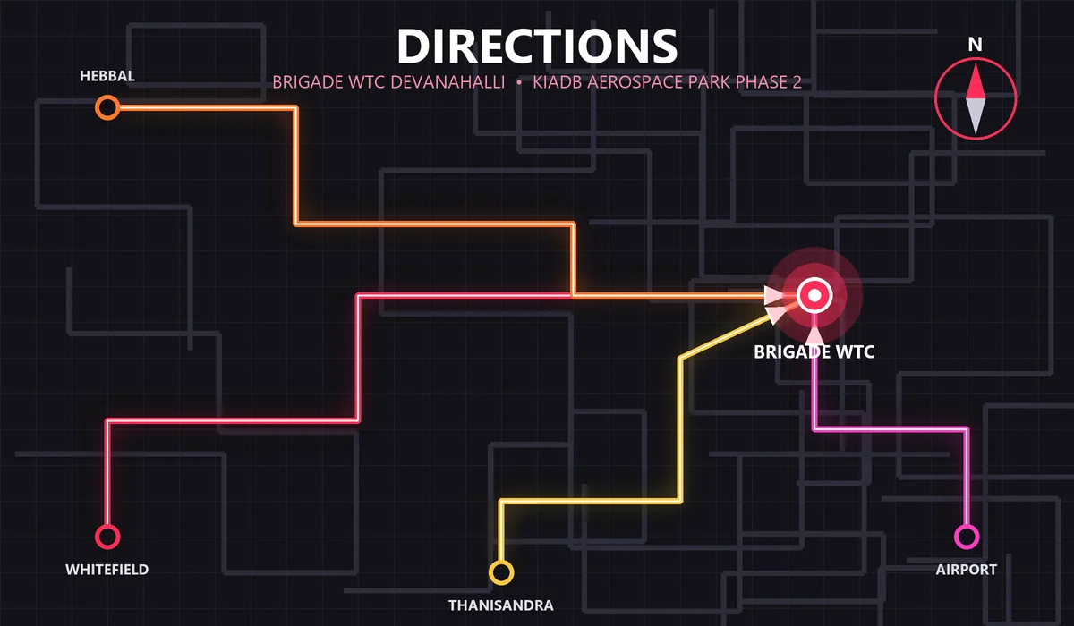 Brigade WTC Devanahalli Directions - Routes to KIADB Aerospace Park Phase 2